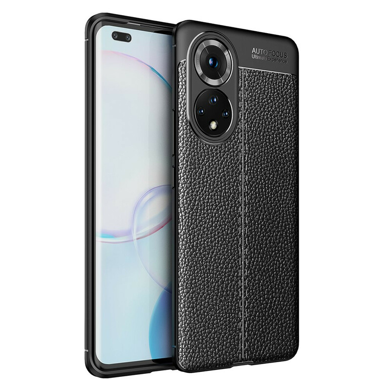 Coque Honor 50 Pro Effet Cuir Litchi Double Line