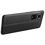 Coque Honor 50 Pro Effet Cuir Litchi Double Line