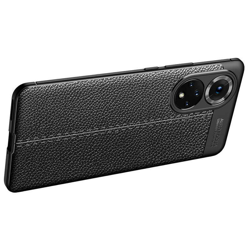 Coque Honor 50 Pro Effet Cuir Litchi Double Line Coque Honor 50 Pro Effet Cuir Litchi Double Line