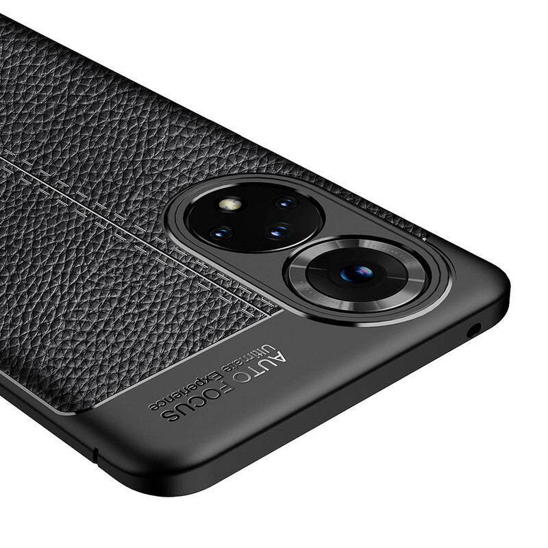 Coque Honor 50 Pro Effet Cuir Litchi Double Line Coque Honor 50 Pro Effet Cuir Litchi Double Line
