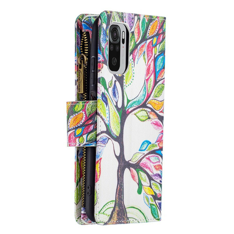 Housse Xiaomi Redmi note 10 / Note 10S Poche Zippée Arbre