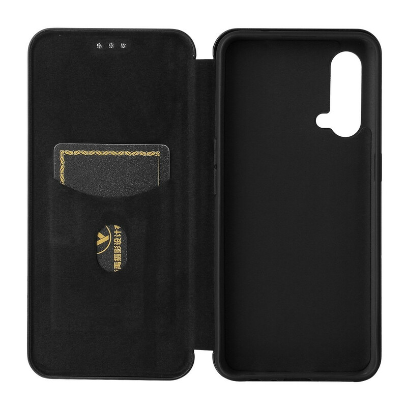 Flip Cover OnePlus Nord CE 5G Silicone Carbone Coloré