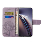 Housse OnePlus Nord CE 5G Arbre et Hiboux à Lanière