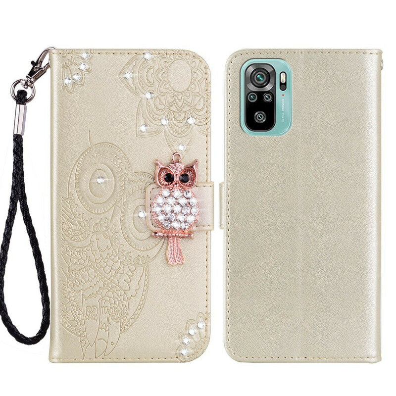 Housse Xiaomi Redmi Note 10 / Note 10s Hibou Mandala et Breloque