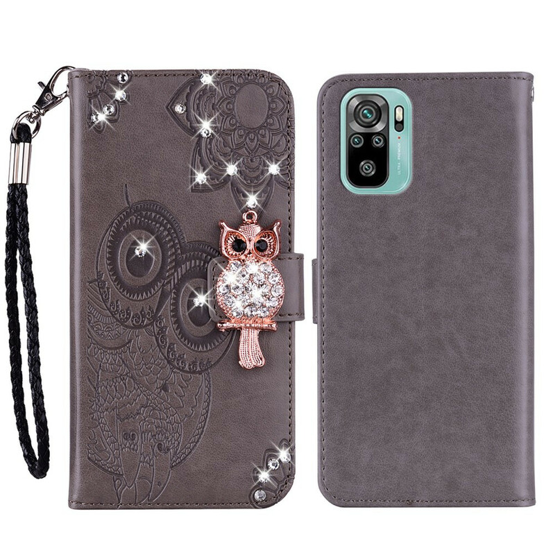 Housse Xiaomi Redmi Note 10 / Note 10s Hibou Mandala et Breloque Housse Xiaomi Redmi Note 10 / Note 10s Hibou Mandala et Breloque