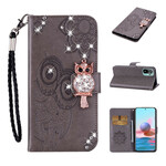 Housse Xiaomi Redmi Note 10 / Note 10s Hibou Mandala et Breloque Housse Xiaomi Redmi Note 10 / Note 10s Hibou Mandala et Breloque