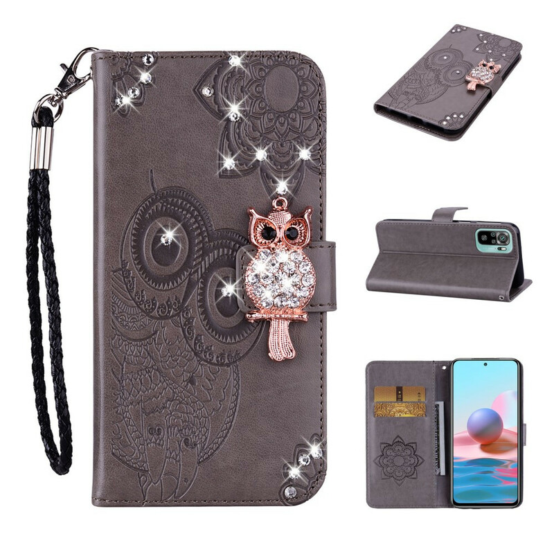 Housse Xiaomi Redmi Note 10 / Note 10s Hibou Mandala et Breloque Housse Xiaomi Redmi Note 10 / Note 10s Hibou Mandala et Breloque