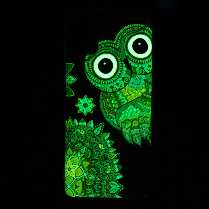 Coque Xiaomi Redmi Note 10 / Note 10s Hibou Mandala Fluorescente