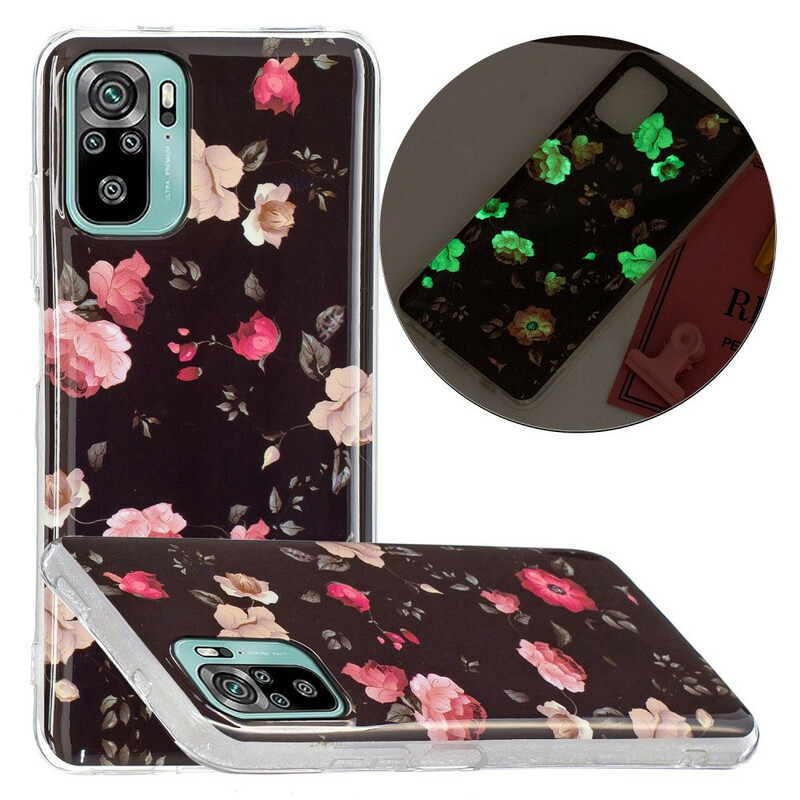 Coque Xiaomi Redmi Note 10 / Note 10s Fleurs Liberty Fluorescente