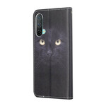 Housse OnePlus Nord CE 5G Yeux de Chat Noir à Lanière Housse OnePlus Nord CE 5G Yeux de Chat Noir à Lanière