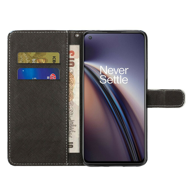 Housse OnePlus Nord CE 5G Yeux de Chat Noir à Lanière Housse OnePlus Nord CE 5G Yeux de Chat Noir à Lanière