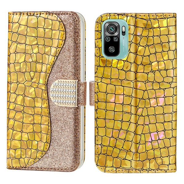 Housse Xiaomi Redmi Note 10 / Note 10s Croco Diamants