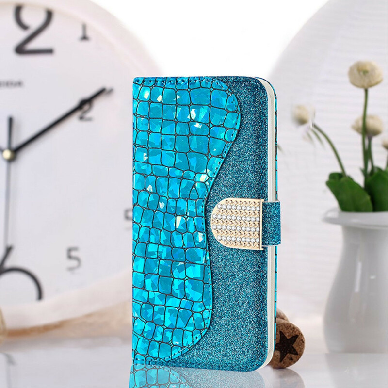 Housse Xiaomi Redmi Note 10 / Note 10s Croco Diamants Housse Xiaomi Redmi Note 10 / Note 10s Croco Diamants