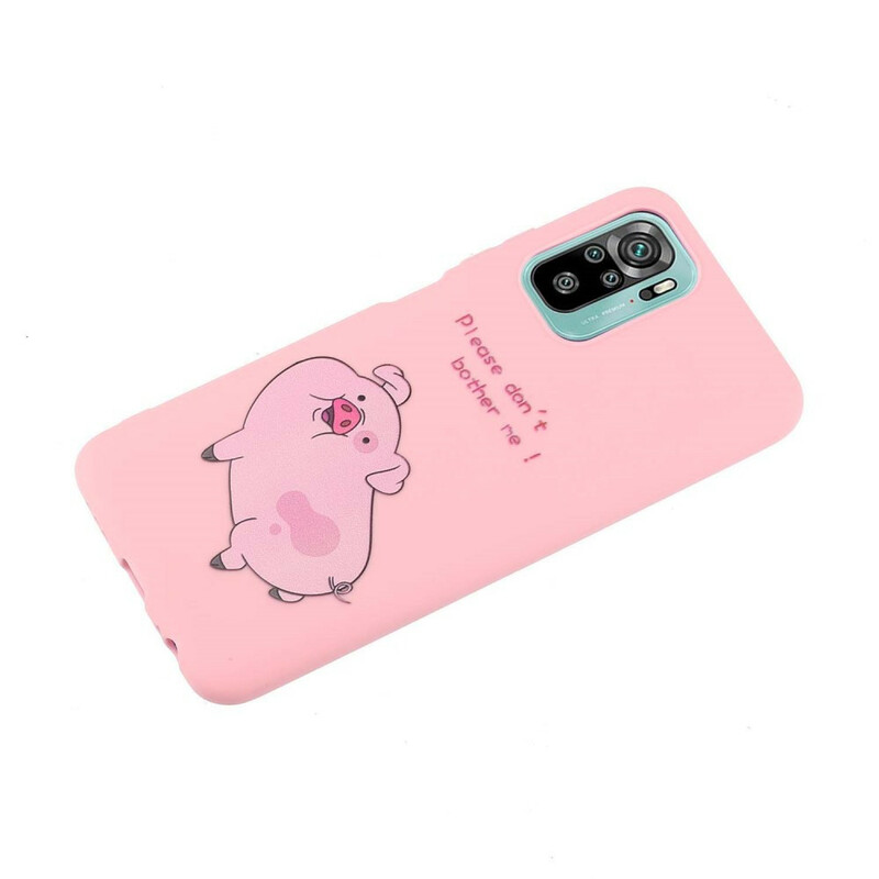 Coque Xiaomi Redmi Note 10 / Note 10s Cochon avec Lanière Kiss
