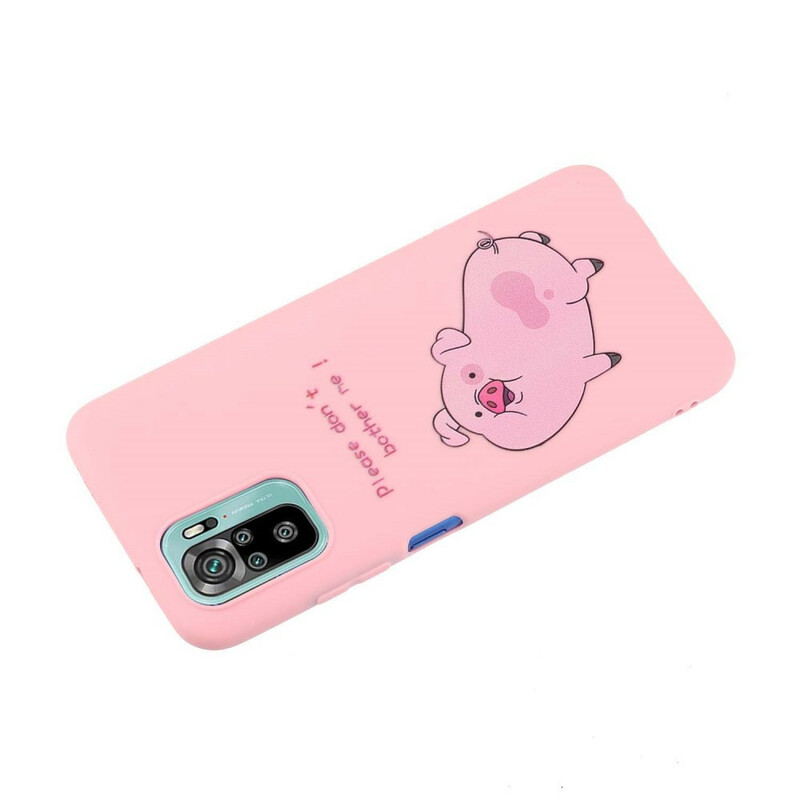 Coque Xiaomi Redmi Note 10 / Note 10s Cochon avec Lanière Kiss