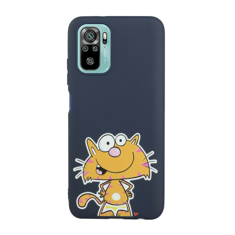 Coque Xiaomi Redmi Note 10 / Note 10s Chat avec Lanière Kiss