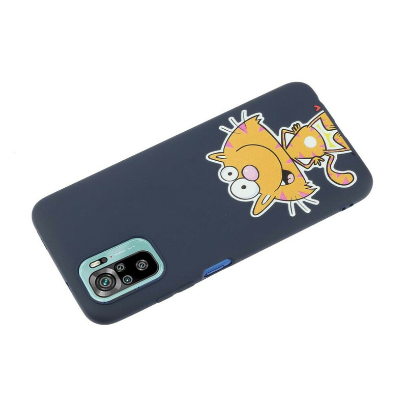 Coque Xiaomi Redmi Note 10 / Note 10s Chat avec Lanière Kiss