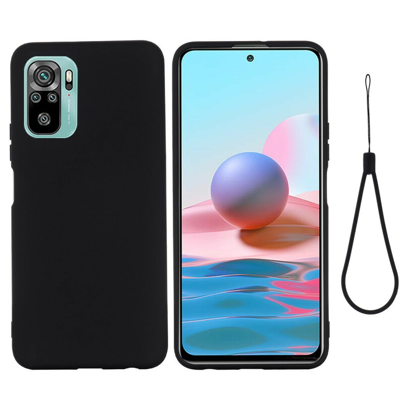 Coque Xiaomi Redmi Note 10 / Note 10s Silicone Liquide Avec Lanière Coque Xiaomi Redmi Note 10 / Note 10s Silicone Liquide Avec Lanière