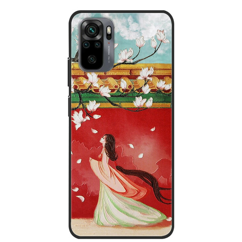 Coque Xiaomi Redmi Note 10 / Note 10s La Femme à Fleurs Asiatiques
