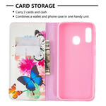 Flip Cover Samsung Galaxy A20e Papillons Colorés Flip Cover Samsung Galaxy A20e Papillons Colorés