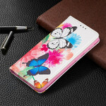 Flip Cover Samsung Galaxy A20e Papillons Colorés Flip Cover Samsung Galaxy A20e Papillons Colorés