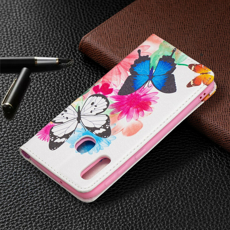 Flip Cover Samsung Galaxy A20e Papillons Colorés