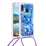 Coque Samsung Galaxy A20e à Cordon Paillettes Papillons