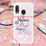 Coque Samsung Galaxy A20e à Cordon Paillettes Never Stop Coque Samsung Galaxy A20e à Cordon Paillettes Never Stop