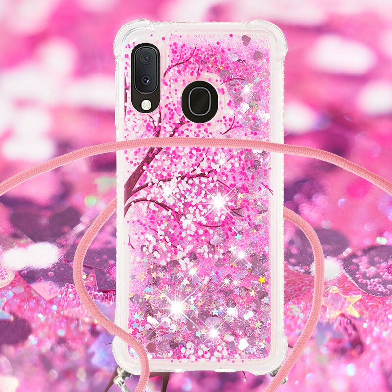 Coque Samsung Galaxy A20e  à Cordon Paillettes Arbre