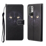 Housse Xiaomi Redmi Note 10 5G / Poco M3 Pro 5G Yeux de Chat à Lanière Housse Xiaomi Redmi Note 10 5G / Poco M3 Pro 5G Yeux de Chat à Lanière