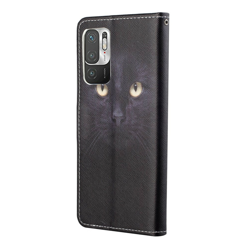 Housse Xiaomi Redmi Note 10 5G / Poco M3 Pro 5G Yeux de Chat à Lanière Housse Xiaomi Redmi Note 10 5G / Poco M3 Pro 5G Yeux de Chat à Lanière