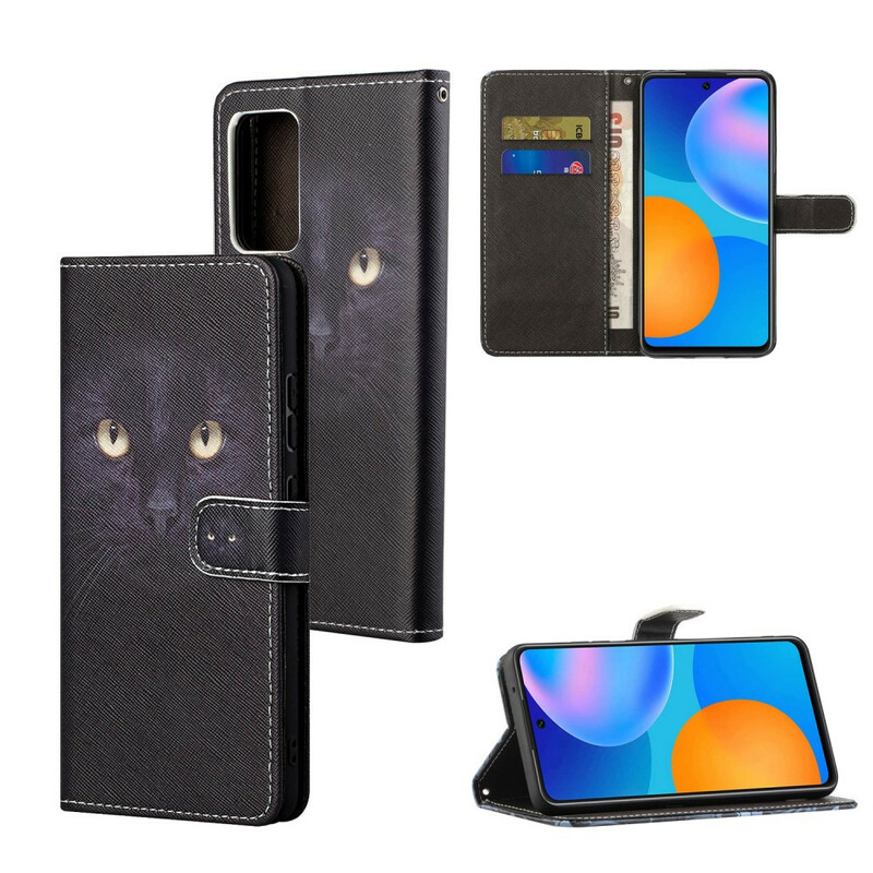 Housse Xiaomi Redmi Note 10 5G / Poco M3 Pro 5G Yeux de Chat à Lanière Housse Xiaomi Redmi Note 10 5G / Poco M3 Pro 5G Yeux de Chat à Lanière