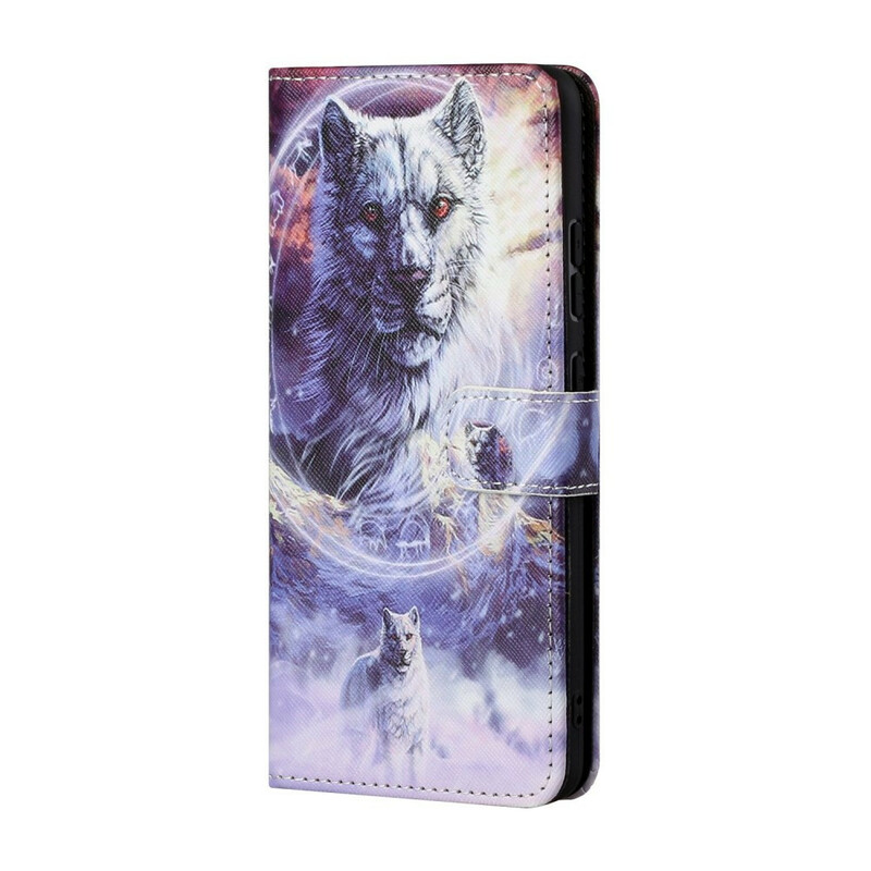 Housse Xiaomi Redmi Note 10 5G / Poco M3 Pro 5G Loup avec Lanière Housse Xiaomi Redmi Note 10 5G / Poco M3 Pro 5G Loup avec Lanière