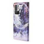 Housse Xiaomi Redmi Note 10 5G / Poco M3 Pro 5G Loup avec Lanière Housse Xiaomi Redmi Note 10 5G / Poco M3 Pro 5G Loup avec Lanière