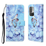 Housse Xiaomi Redmi Note 10 5G / Poco M3 Pro 5G Papillons à Lanière Housse Xiaomi Redmi Note 10 5G / Poco M3 Pro 5G Papillons à Lanière