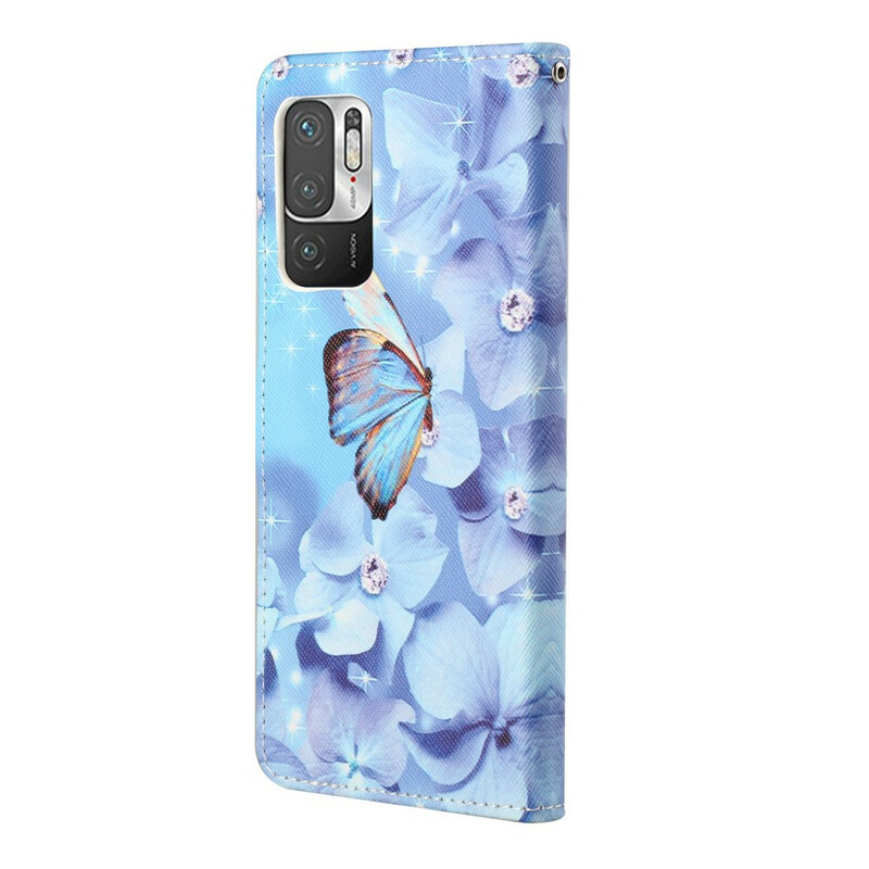 Housse Xiaomi Redmi Note 10 5G / Poco M3 Pro 5G Papillons à Lanière Housse Xiaomi Redmi Note 10 5G / Poco M3 Pro 5G Papillons à Lanière
