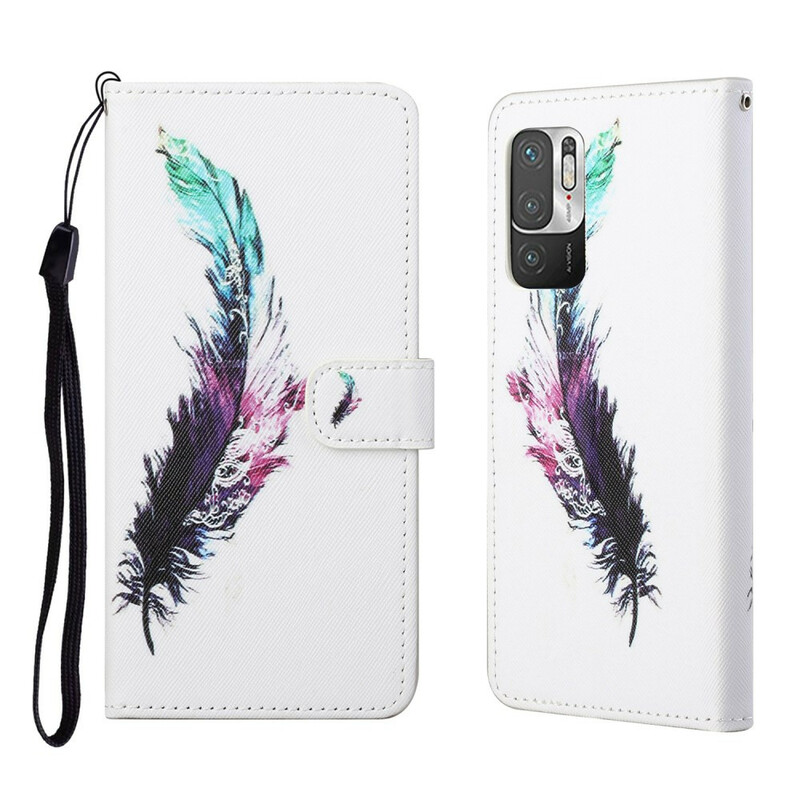 Housse Xiaomi Redmi Note 10 5G / Poco M3 Pro 5G Plume à Lanière Housse Xiaomi Redmi Note 10 5G / Poco M3 Pro 5G Plume à Lanière