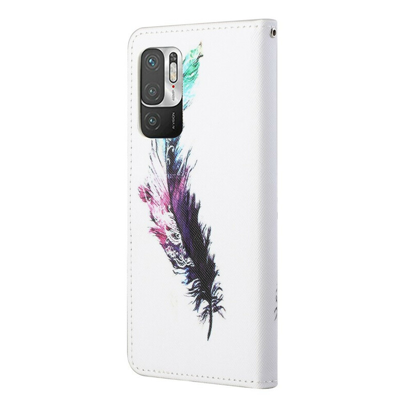 Housse Xiaomi Redmi Note 10 5G / Poco M3 Pro 5G Plume à Lanière Housse Xiaomi Redmi Note 10 5G / Poco M3 Pro 5G Plume à Lanière