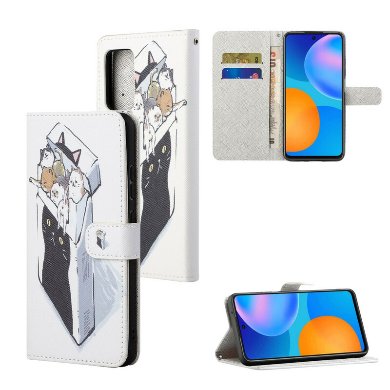 Housse Xiaomi Redmi Note 10 5G / Poco M3 Pro 5G Livraison Chats à Lanière Housse Xiaomi Redmi Note 10 5G / Poco M3 Pro 5G Livraison Chats à Lanière