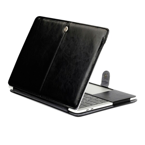 Housse en cuir véritable Saffiano pour MacBook Pro, MacBook Air & MacBook  Pro Retina 13 pouces, Minuit Noir