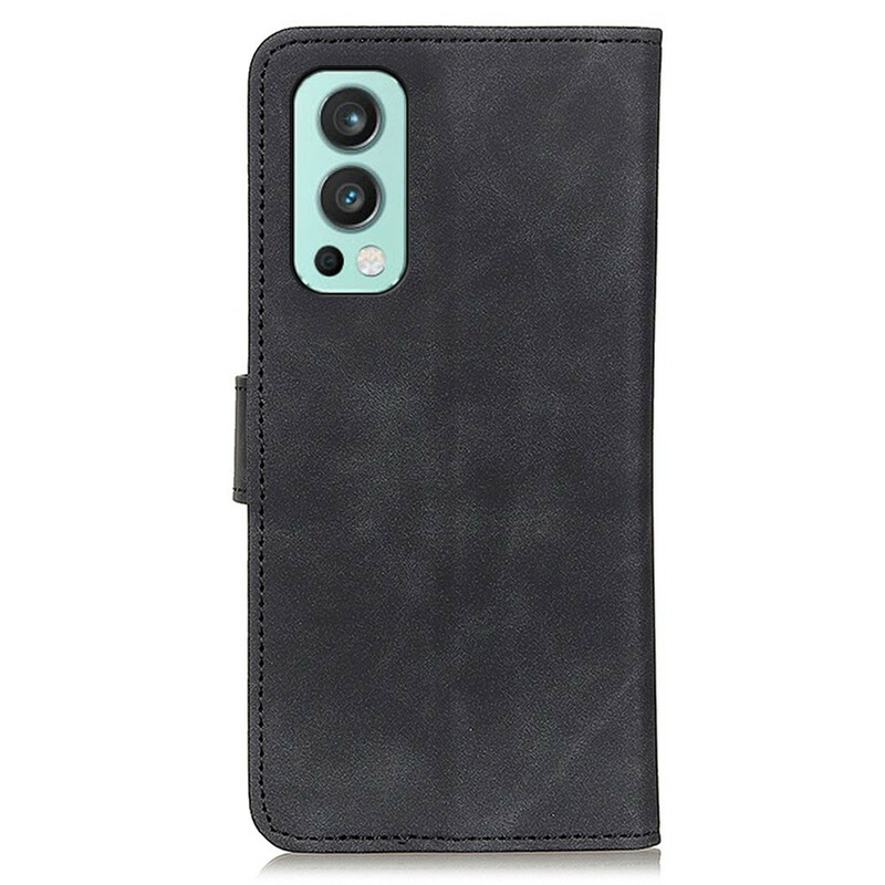 Housse OnePlus Nord 2 5G Mate Effet Cuir Vintage KHAZNEH