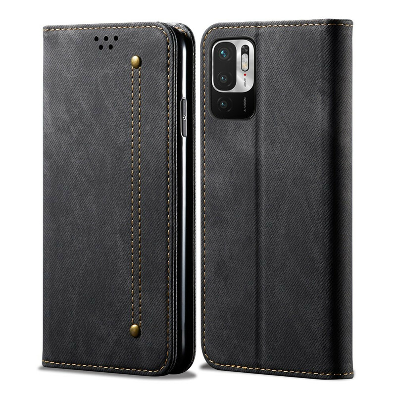 Flip Cover Xiaomi Redmi Note 10 5G / Poco M3 Pro 5G Tissu Jeans Flip Cover Xiaomi Redmi Note 10 5G / Poco M3 Pro 5G Tissu Jeans