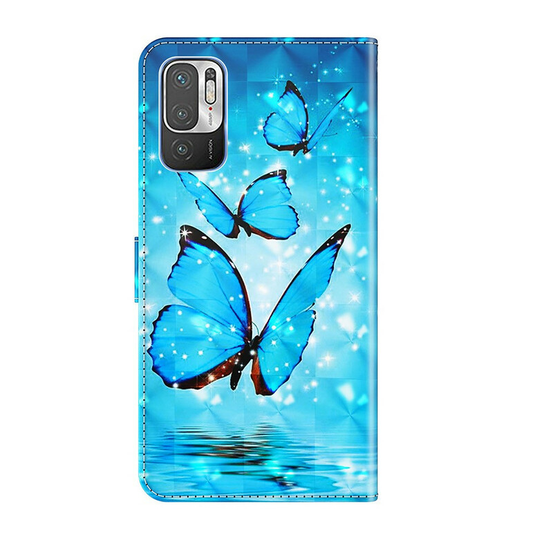 Housse Xiaomi Redmi Note 10 5G / Poco M3 Pro 5G Papillons Bleus Housse Xiaomi Redmi Note 10 5G / Poco M3 Pro 5G Papillons Bleus