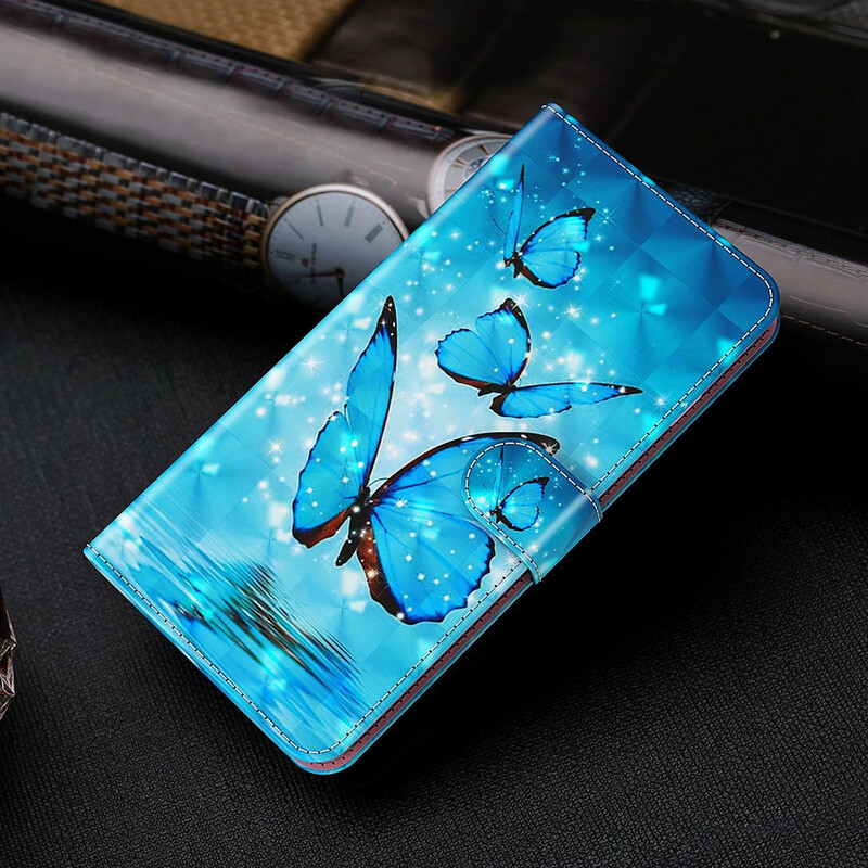 Housse Xiaomi Redmi Note 10 5G / Poco M3 Pro 5G Papillons Bleus Housse Xiaomi Redmi Note 10 5G / Poco M3 Pro 5G Papillons Bleus