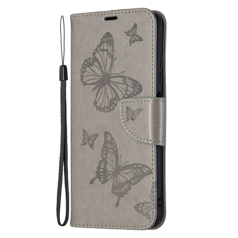 Housse Xiaomi Redmi Note 10 5G / Poco M3 Pro 5G Papillons Imprimés à Lanière Housse Xiaomi Redmi Note 10 5G / Poco M3 Pro 5G Papillons Imprimés à Lanière
