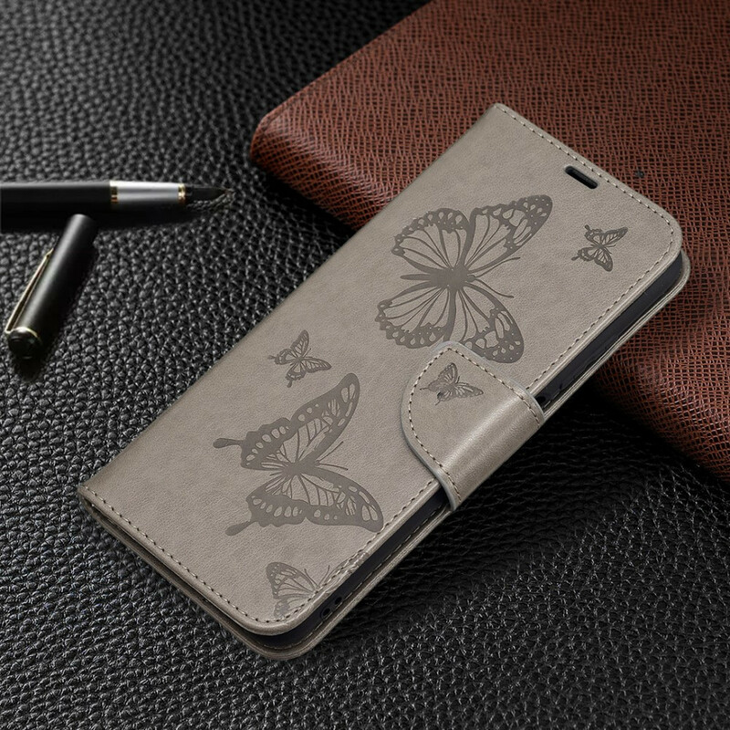 Housse Xiaomi Redmi Note 10 5G / Poco M3 Pro 5G Papillons Imprimés à Lanière Housse Xiaomi Redmi Note 10 5G / Poco M3 Pro 5G Papillons Imprimés à Lanière