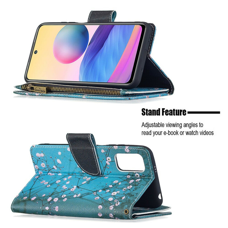 Housse Xiaomi Redmi Note 10 5G / Poco M3 Pro 5G Poche Zippée Arbre Housse Xiaomi Redmi Note 10 5G / Poco M3 Pro 5G Poche Zippée Arbre