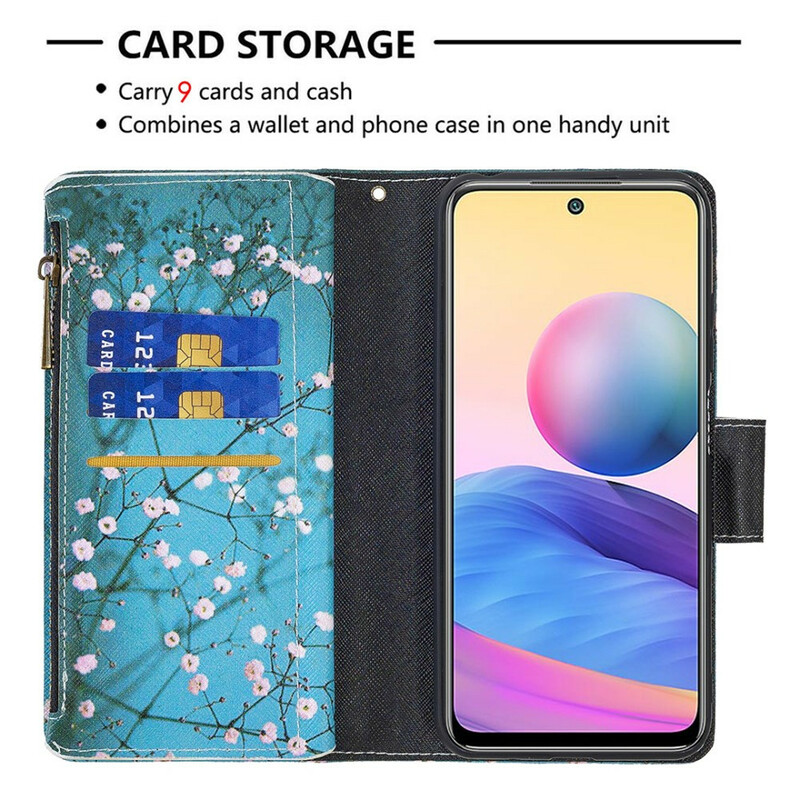 Housse Xiaomi Redmi Note 10 5G / Poco M3 Pro 5G Poche Zippée Arbre Housse Xiaomi Redmi Note 10 5G / Poco M3 Pro 5G Poche Zippée Arbre