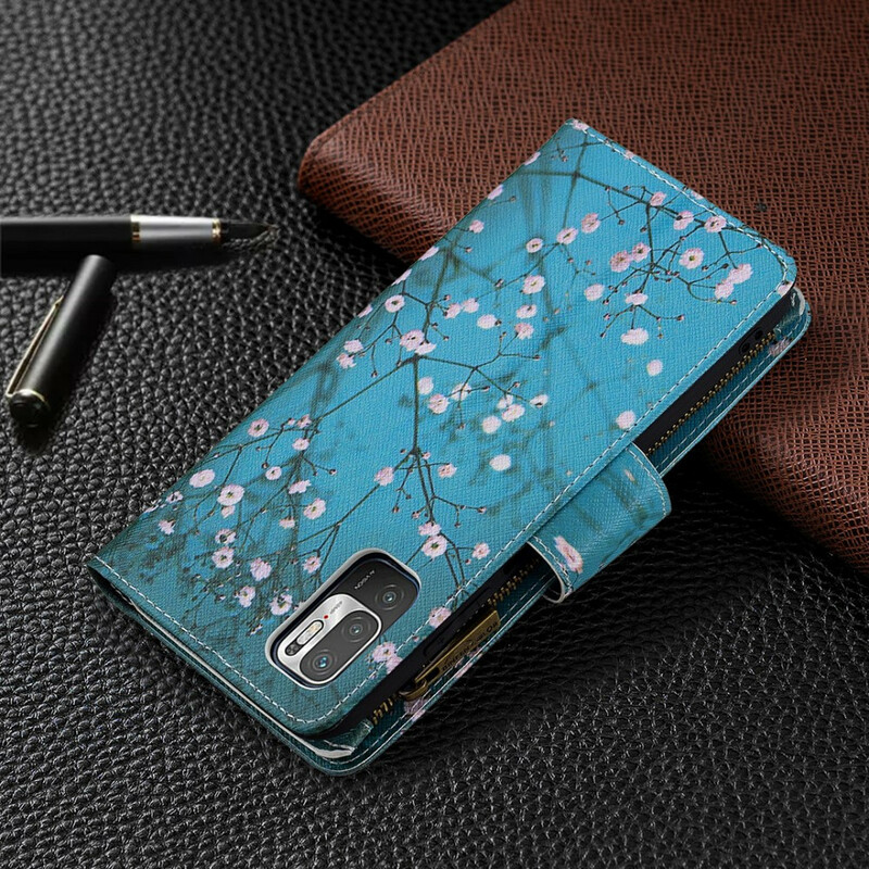 Housse Xiaomi Redmi Note 10 5G / Poco M3 Pro 5G Poche Zippée Arbre Housse Xiaomi Redmi Note 10 5G / Poco M3 Pro 5G Poche Zippée Arbre
