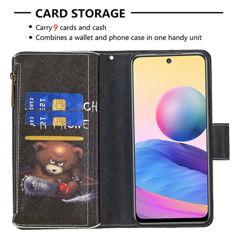 Housse Xiaomi Redmi Note 10 5G / Poco M3 Pro 5G Poche Zippée Ours Housse Xiaomi Redmi Note 10 5G / Poco M3 Pro 5G Poche Zippée Ours